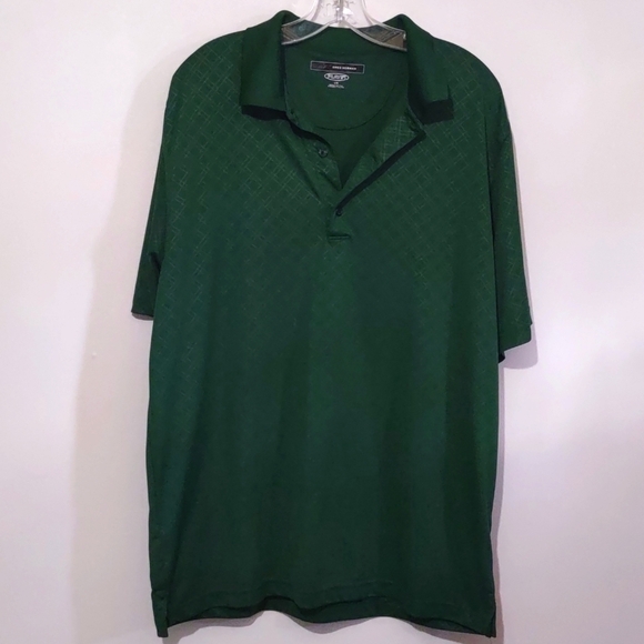 Greg Norman play dry Dark Forest Green Golf polo short sleeve t-shirt size large - Picture 1 of 8
